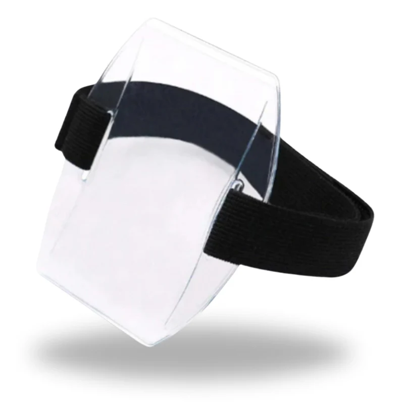 Clear security license armband holder with black strap